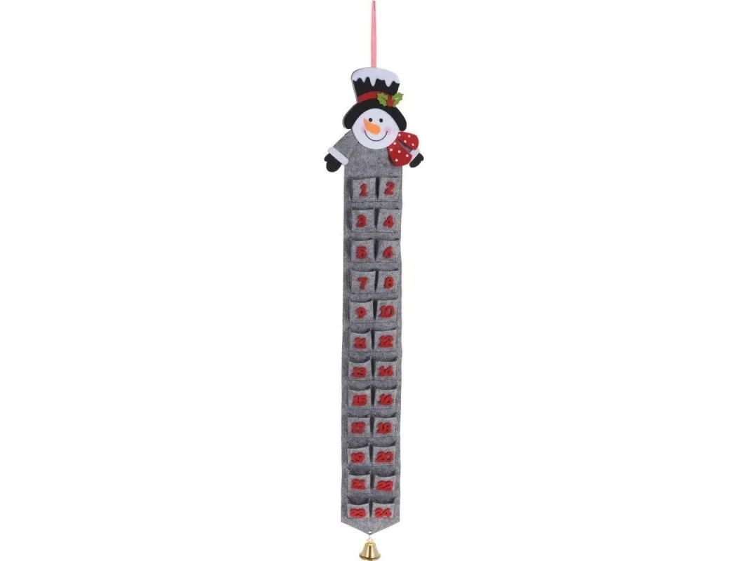 Adventskalender Home Styling Collection grå filt-snømann