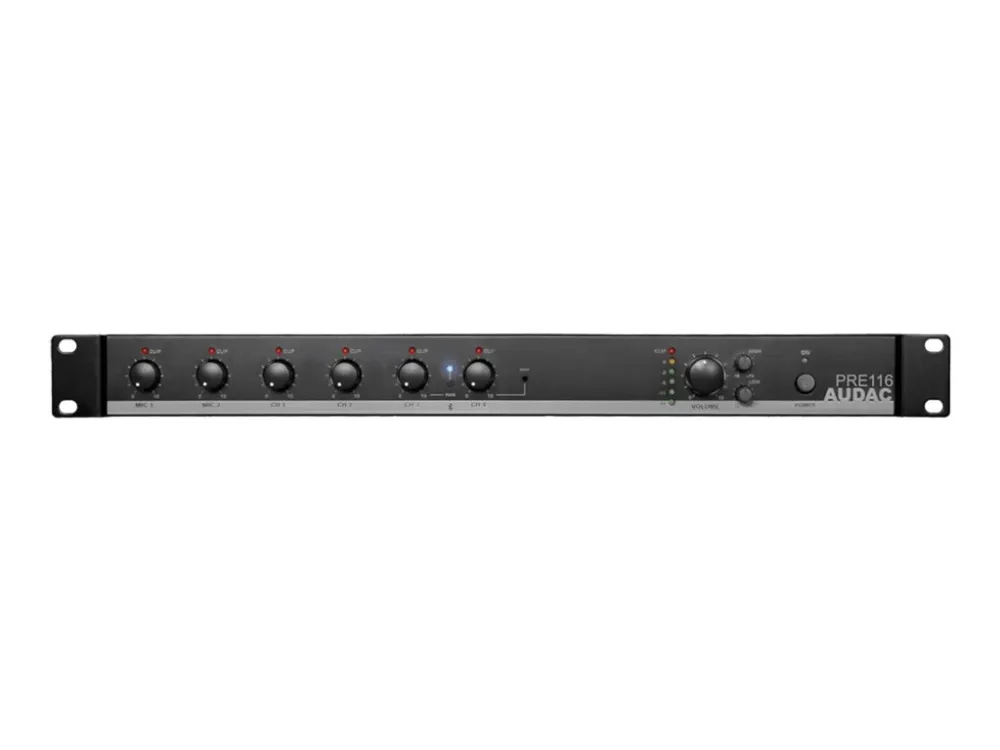 Audac PRE116 - Analogmikser - 6-kanals - kan monteres i rack