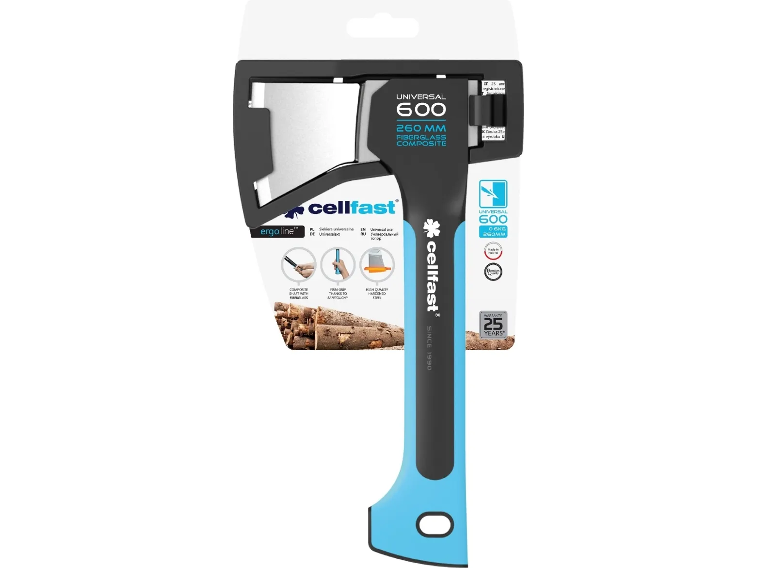 Cellfast universalk løyveøks i plast 0,6 kg 26 cm (41-001)