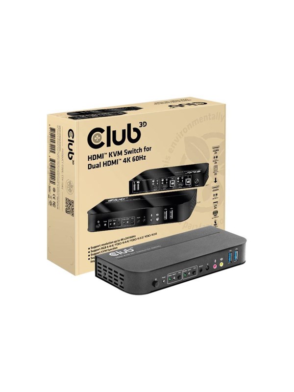 Club 3D CSV-1382 - KVM / audio switch - 2 ports