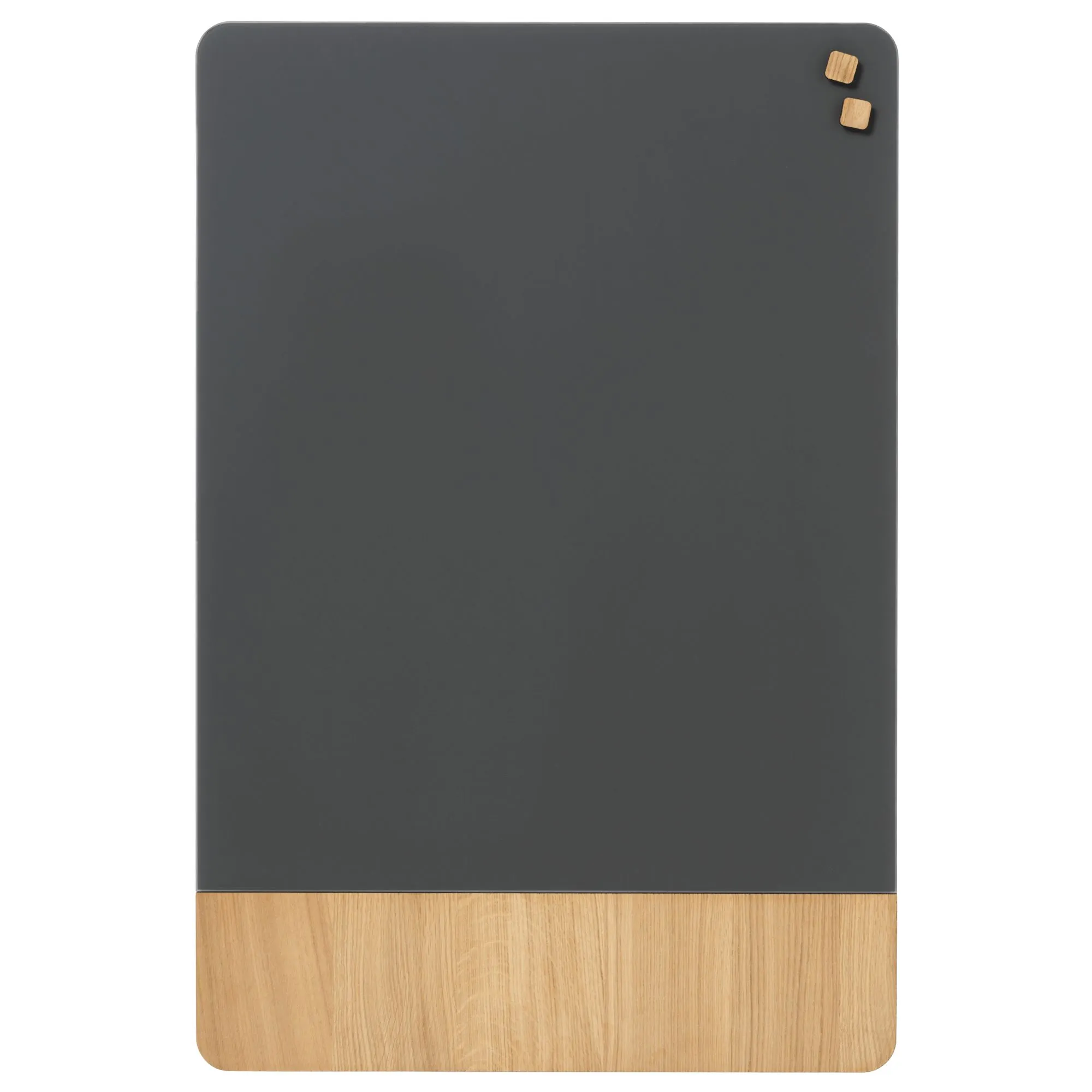 Magnetisk NAGA glastavle 60x80 cm mat glas grå med egefiner