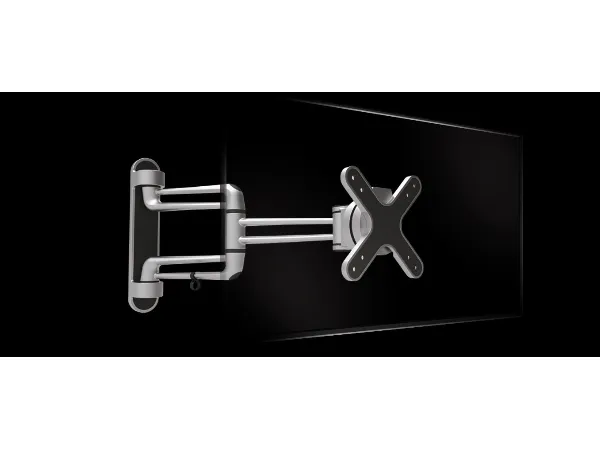 PureMounts PM-Style-23c - Monteringssett (kontaktplate, veggmontering, svingarm) - for LCD-skjerm - aluminium - svart, sølvmetallfarge - skjermstørrelse: 13-23 - veggmonterbar
