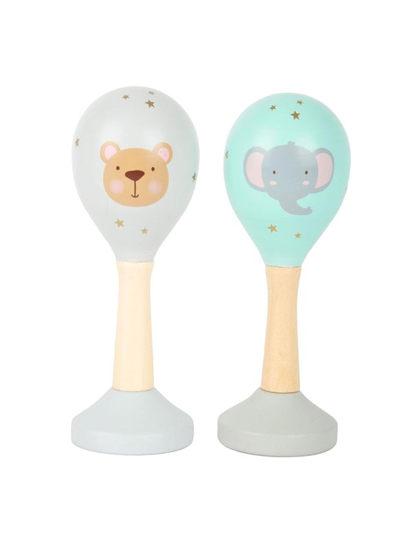 Small Foot - Wooden Baby Rattle Maracas Animal Set of 2