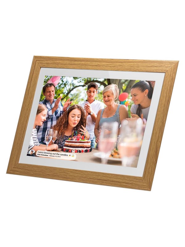 Lippa Frameo Digital Picture Frame 10" - Wooden Frame