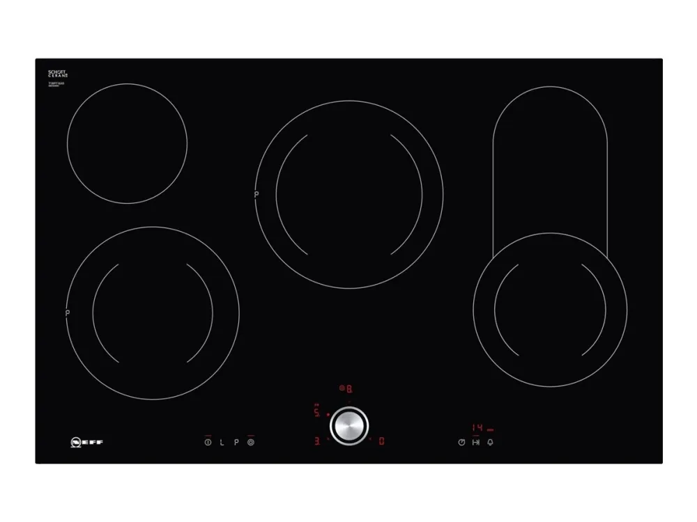 Neff T18PT16X0 - Keramisk komfyrtopp - 4 plater - Nisje - bredde: 78 cm - dybde: 50 cm - uten ramme - svart