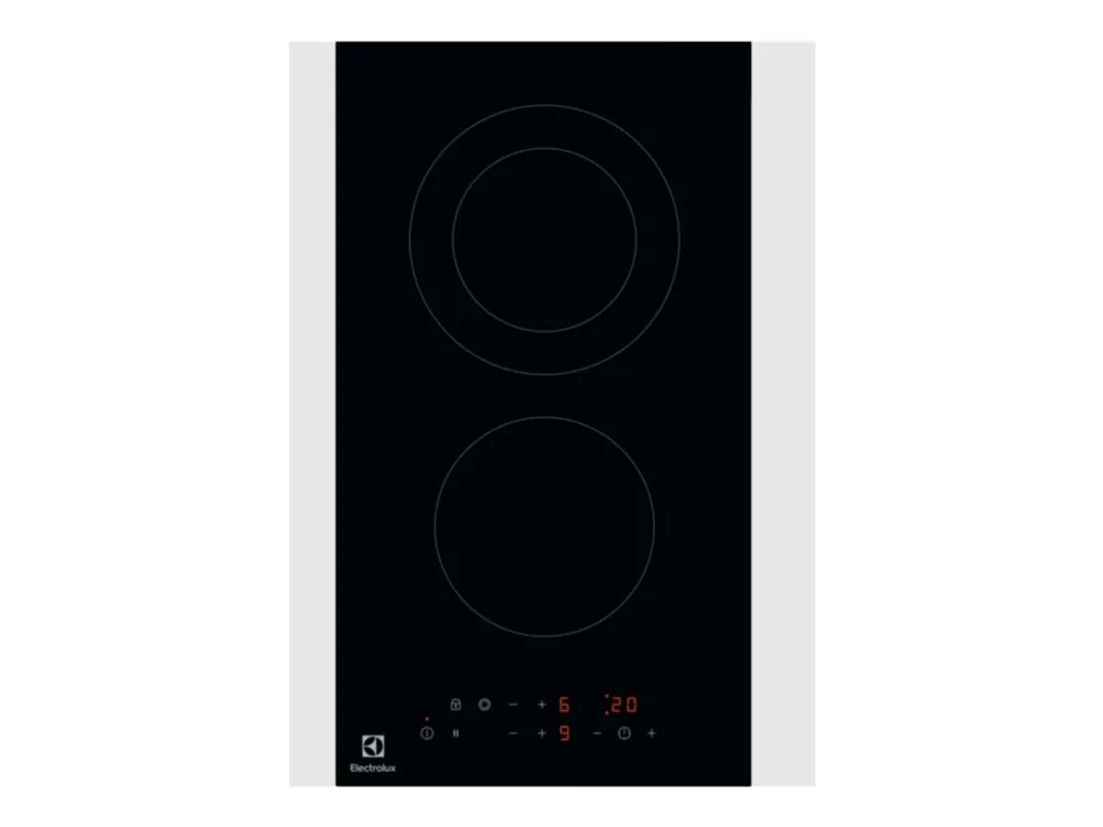 Electrolux Domino LHR3233CK - Keramisk komfyrtopp - 2 plater - Nisje - bredde: 27 cm - dybde: 49 cm - uten ramme - svart