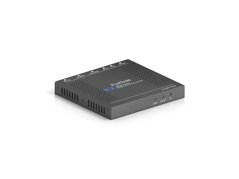 PureTools PT-HDBT-702-RX, 3840 x 2160 piksler, AV-mottaker, 70 m, Koblet med ledninger (ikke trådløs), Sort, HDCP