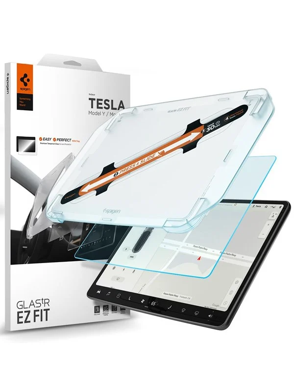 Spigen Tesla EZ Fit Anti Glare Screen Protector - Model Y/3