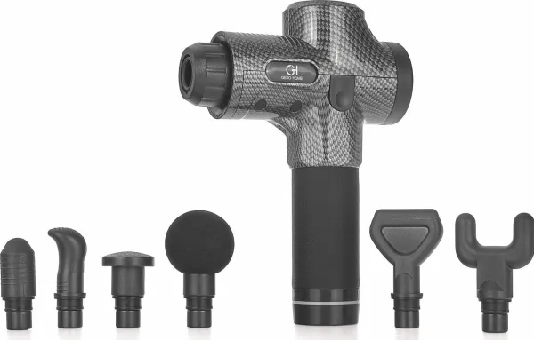 Geko Massasjepistol 100W med etui + 8 massasjetips (10)