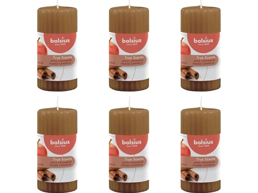 Aromatisk ribbet blokklys 120x58mm eple og kanel 33 timer