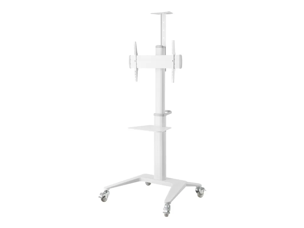 TECHly - Vogn - for flatskjerm / AV-utstyr - aluminium, stål, plastikk - glanshvit - skjermstørrelse: 37-70