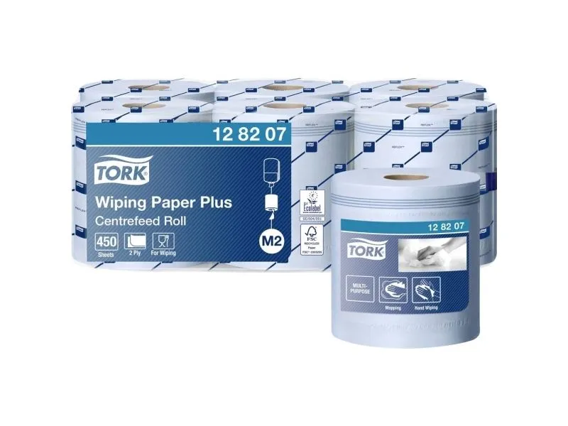 Tørkepapir Tork Plus M2 blå 2-lags - (6 ruller per kartong)