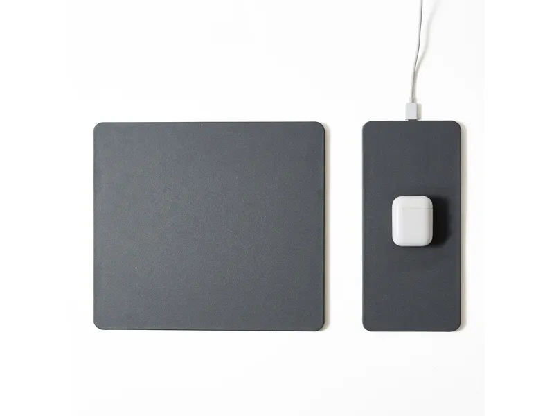 POUT Splitted mouse pad with high-speed charging HANDS 3 SPLIT dust, Grå, Monokromatisk, ABS syntetisk, Polyurethan, USB-strøm, Antiskliunderlag