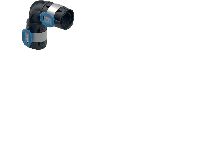 Geberit FlowFit bøjning 90°, 25 mm, sort PPSU
