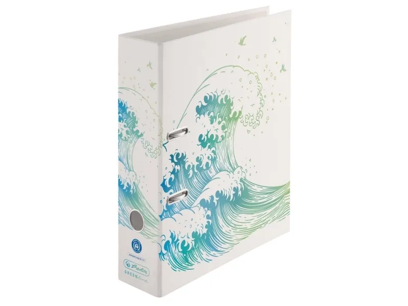 Herlitz 50033393, A4, D-ring, Blå, Grønn, Hvit, 8 cm, 2D, Forest Stewardship Council (FSC) Mix