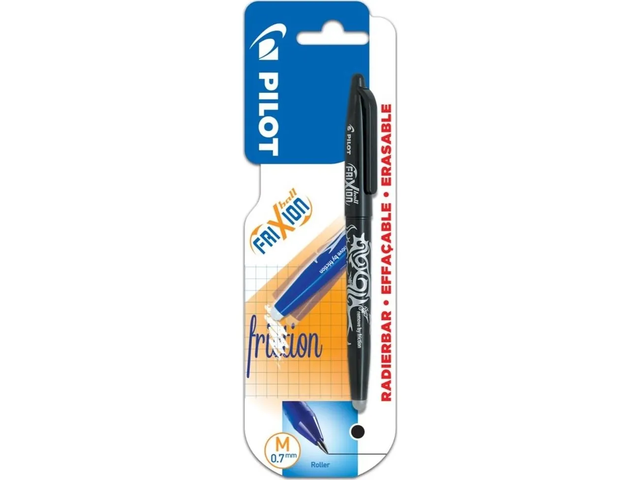 Pilot 3131910637660, Gelépenn med hette, Svart, Svart, Plastikk, Gummi, Blister, 1 stykker