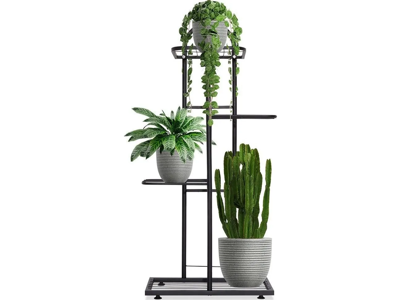 Vilde Kwietnik 4-nivå blomsterpotteholder i metall svart 92 cm