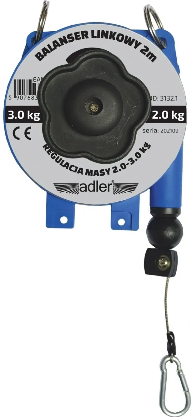 Adler wirevinsj/balanser lineær 2 m med vektjustering 2-3 kg