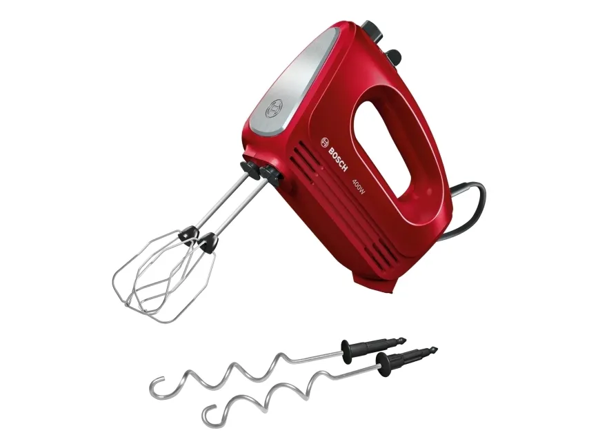 Bosch CleverMixx, Håndmikser, Rød, Rustfritt stål, Elte, Miksing, Whisking, 1,4 m, Plast, Rustfritt stål