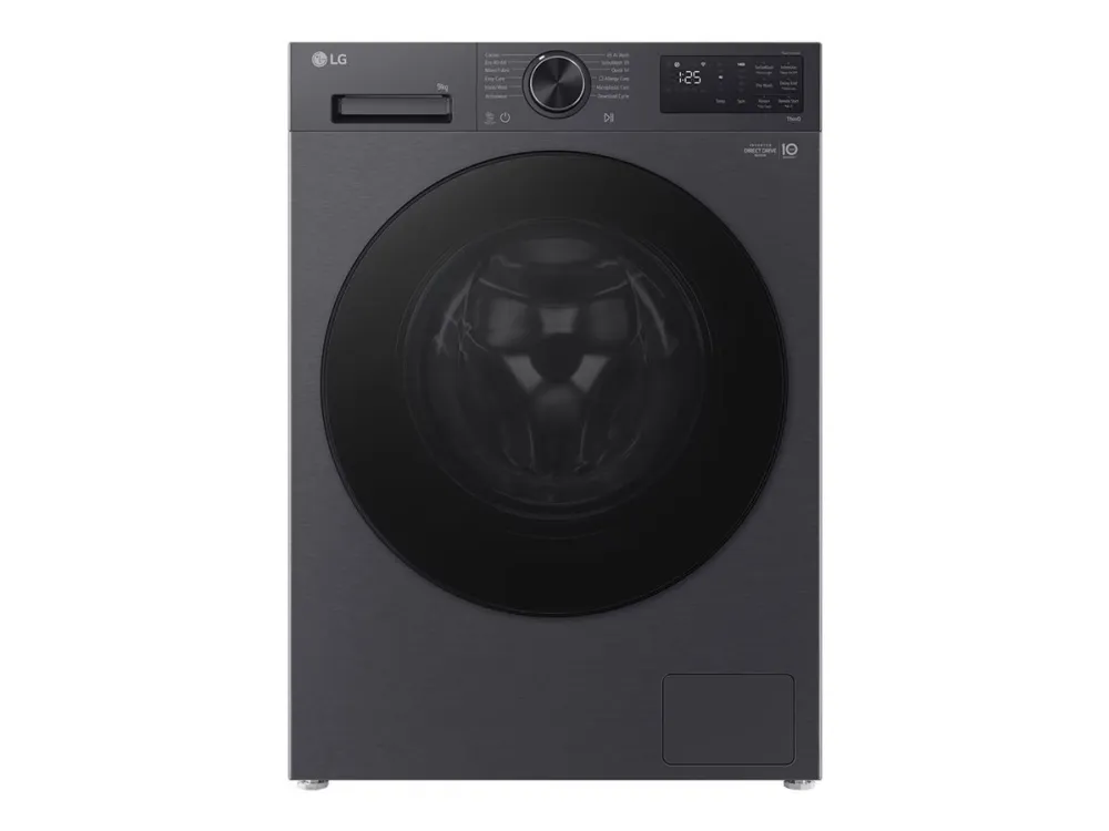 LG F2X50S9TBB - Vaskemaskin - Wi-Fi - bredde: 60 cm - dybde: 53.5 cm - høyde: 85 cm - frontileggelse - 9 kg - 1200 rpm - mattsvart