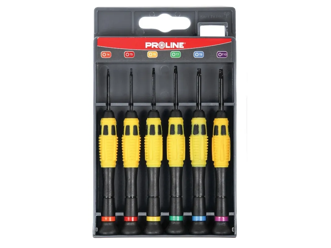 Skrutrekkerbits-sett Proline Torx T4–T10, 6 deler