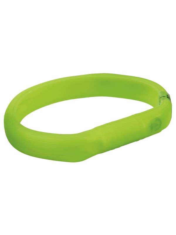 Trixie Flash Light Band USB Adjustable LED Safety Collar Green Size: M-L 50cm/18mm