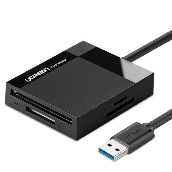 Ugreen - Kortleser - alt-i-1 (TransFlash, SD, SDHC, MMC, CF I, CF II, MS, SDXC, microSDHC, microSD) - USB 3.0