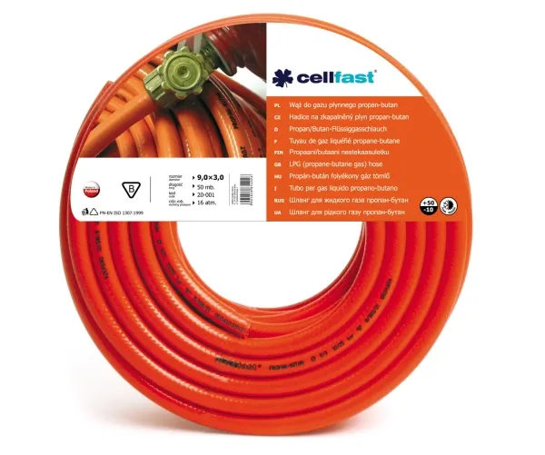 Cellfast slange for flytende gass propan-butan 9x3 mm 50 m 20-001