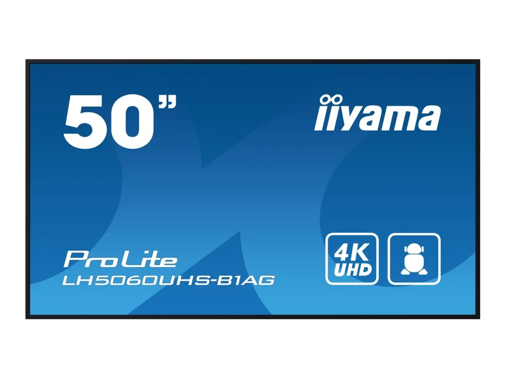 iiyama ProLite LH5060UHS-B1AG - 50 Diagonalklasse (49.5 synlig) LED-bakgrunnsbelyst LCD-skjerm - intelligent skilting - med innebygd SoC-mediespiller - Android - 4K UHD (2160p) 3840 x 2160 - kantbelyst - svart
