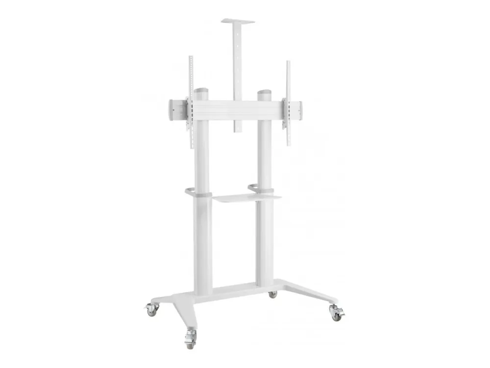 TECHly - Vogn - for TV - ultra-modern - aluminium, stål, plastikk - glanshvit - skjermstørrelse: 70-120