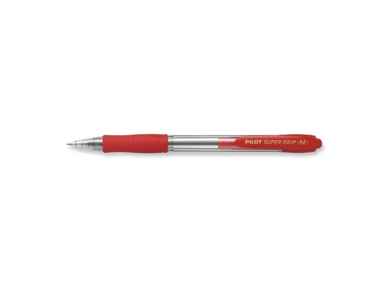Kuglepen, Pilot Super Grip, genopfyldelig, 1 mm, medium, rød, pakke a 12 stk