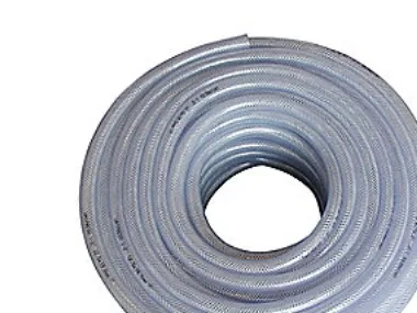 Pvc slange armeret 1 - transparent - (50 meter)