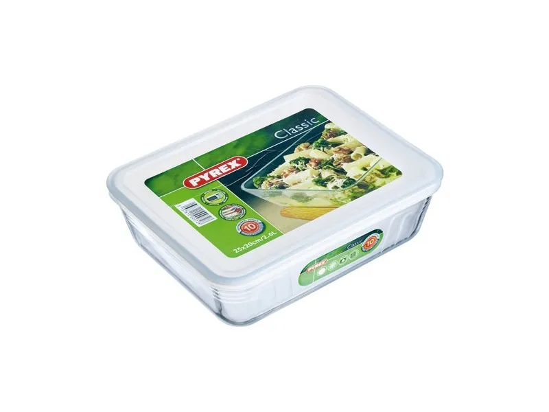 Pyrex 7070.55145, Stekeform, Rektangulær, Glass, Plast, Gjennomsiktig, Frankrike