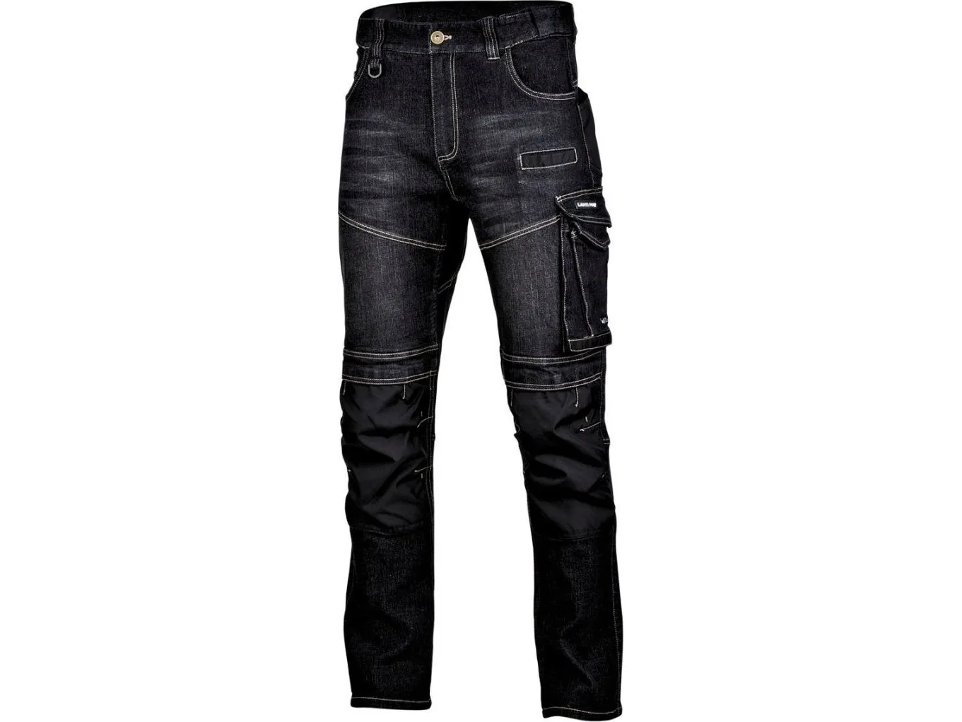 Lahti Pro jeansbukser svarte stretch med forsterkning, XL, CE