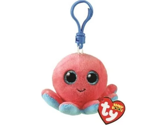 TY BOOS SHELDON kosedyr nøkkelring - blekksprut klips 8,5 cm 35255