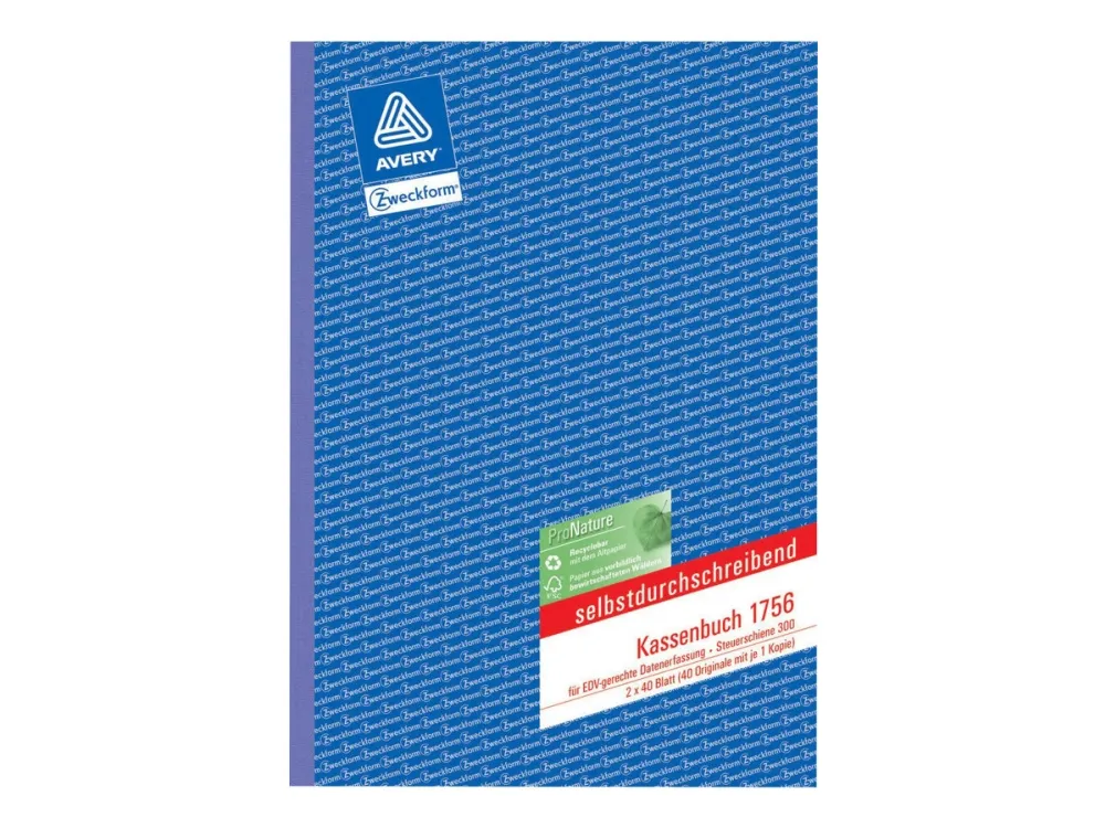 Avery Zweckform - Kassebok - 40 ark - A4 (210 x 297 mm) - dublett - karbonfri