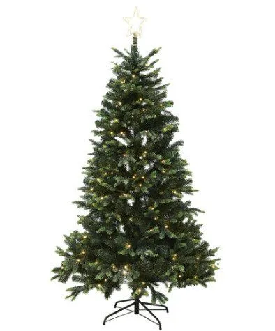 Falk kunstig juletre PE/PVC 'LIFA', klasse A+, 260x170 cm m/LED og stjerne NORDIC WINTER (780-238)