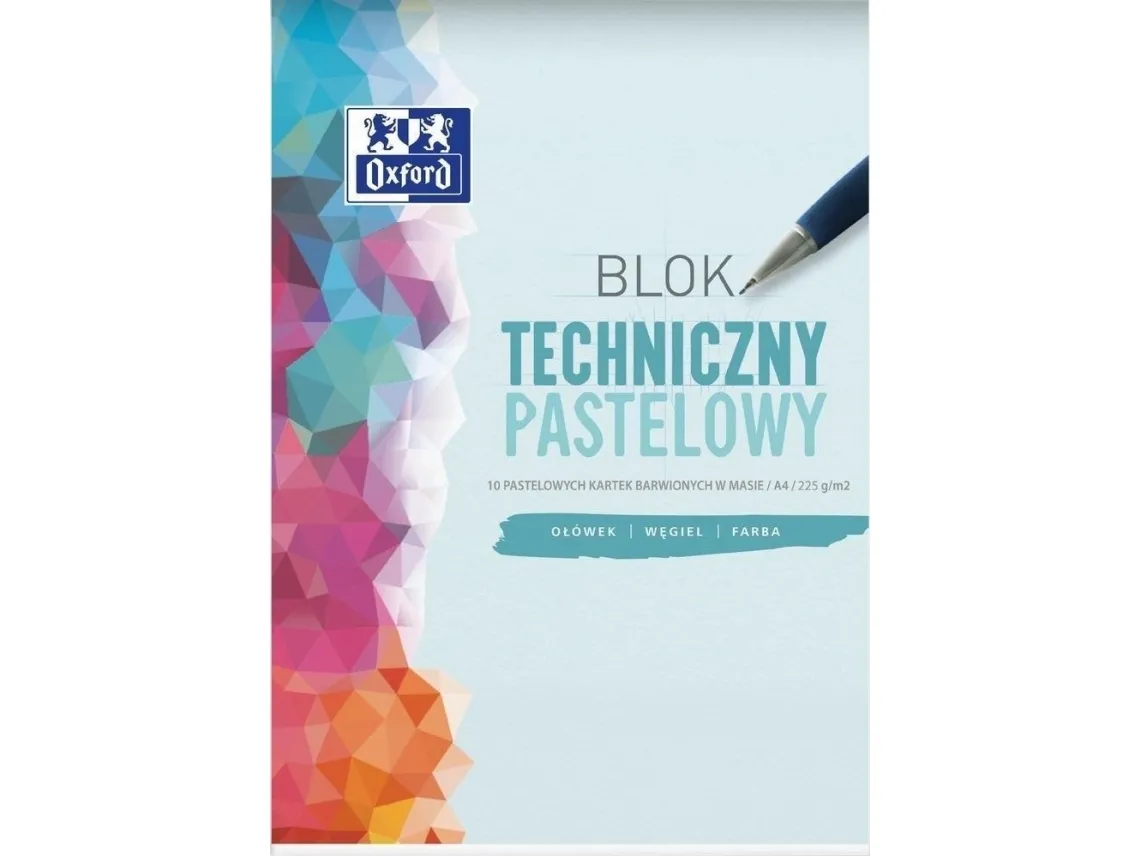Oxford blokk teknisk A4/10K 225g pastell (20 stk)