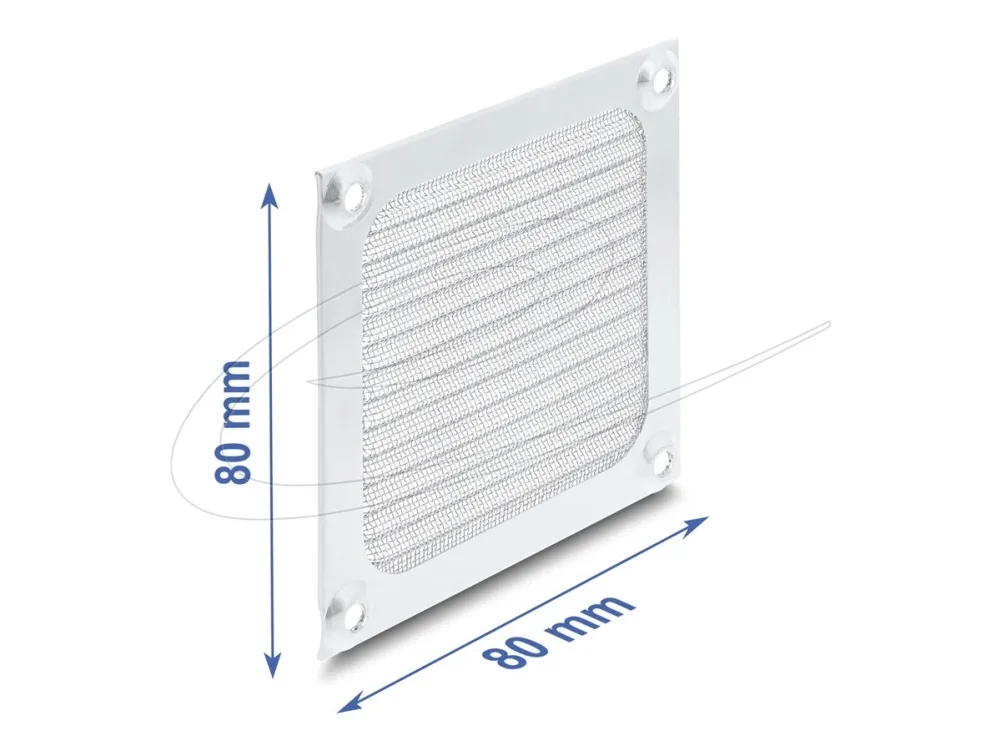 Delock - Viftegrill med filter - aluminum, with stainless steel filter mesh - sølv