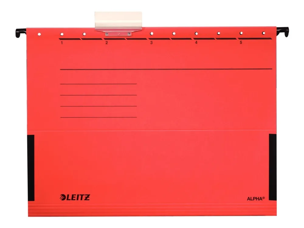 Leitz ALPHA - Hengefil - V-sokkel - for A4 (210 x 297 mm) - med fliker - rød
