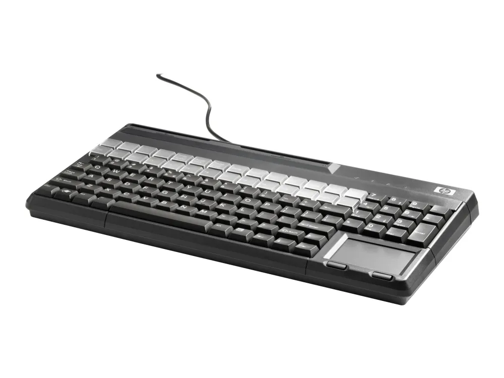 HP POS Keyboard with Magnetic Stripe Reader - Tastatur - USB - QWERTY - karbonitt - for Engage Flex Mini Retail System  Engage One  MX12  RP9 G1 Retail System