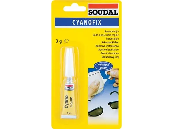 Sekundlim Cyanofix 84A 3g tube, opløsningsmiddelfri, hurtig hærdning, transparent, hæfter på mange materialer