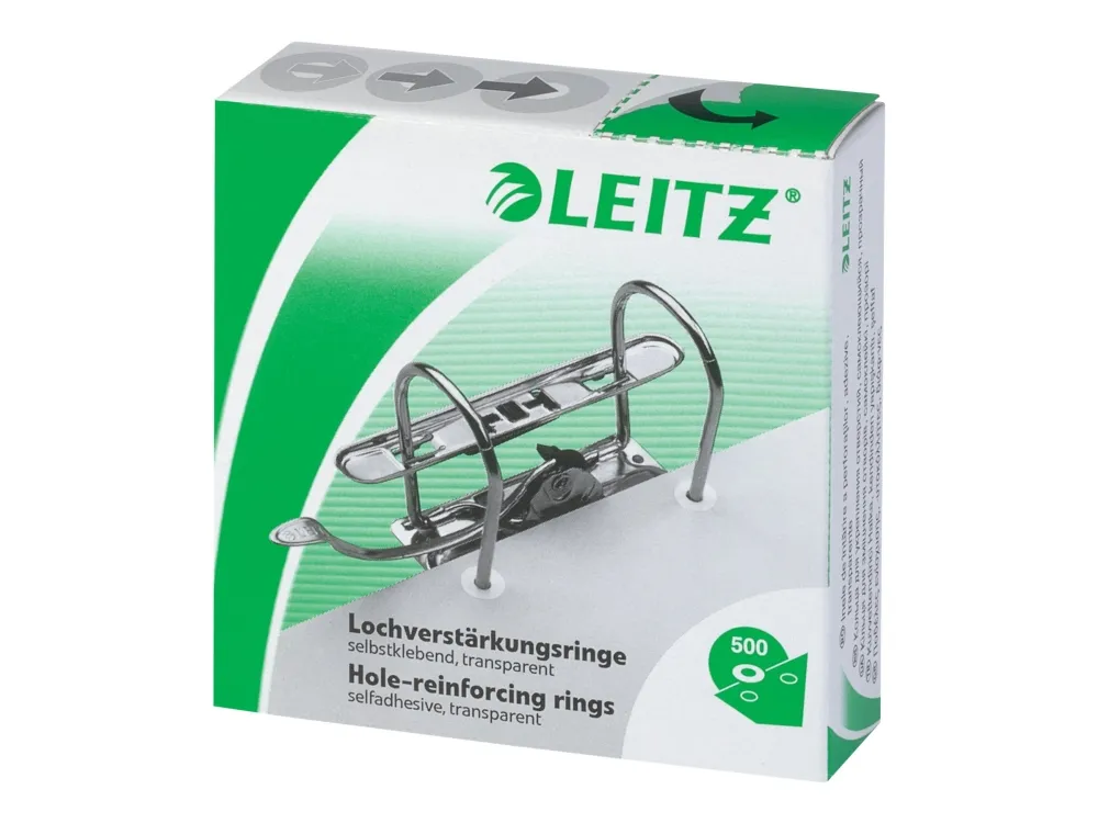 Leitz - Forsterkningsring - transparent hvit (en pakke 500)