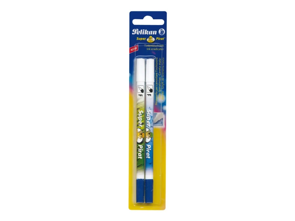 Pelikan Super Pirat 850 - Blekkviskelær / overskriverpenn - blå - fin - med viskelær (en pakke 2)