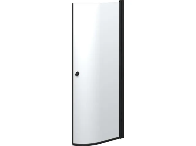 Dansani E91-03 halvrund dør 200 x 72-74 cm sort/klart glas