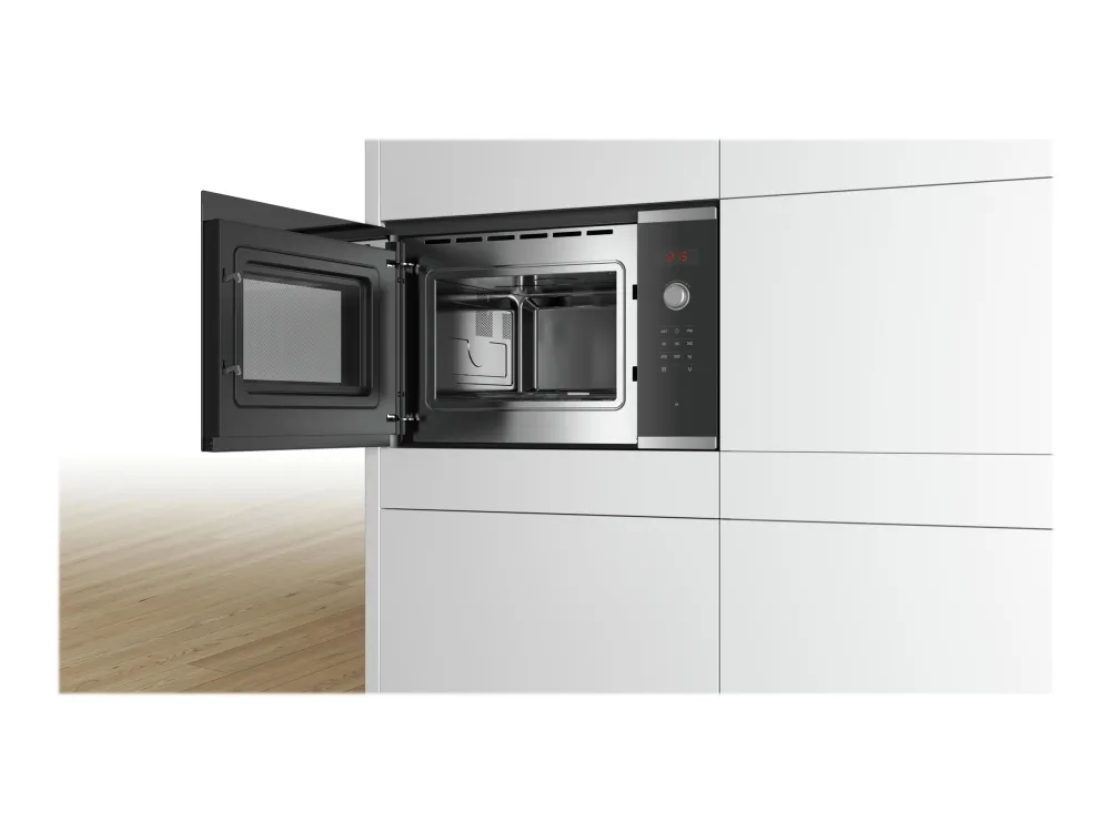 Bosch Serie | 4 BFL553MS0 - Mikrobølgeovn - innebygd - 25 liter - 900 W - rustfritt stål