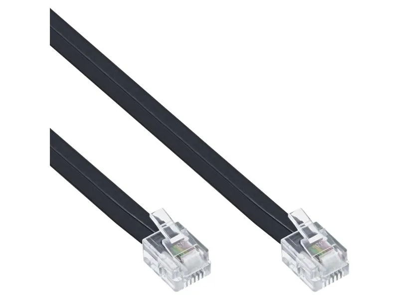 InLine 18848A, 0,5 m, RJ12, RJ12, Sort, Hankjønn, Hankjønn