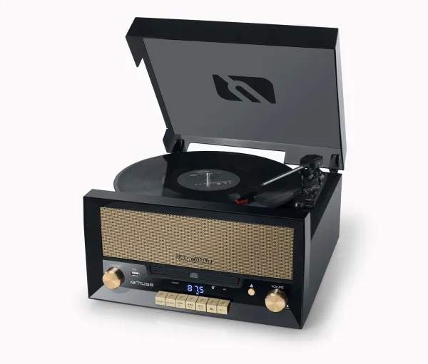 MT-110 B Platespiller Mikrosystem FM BT CD USB Retro