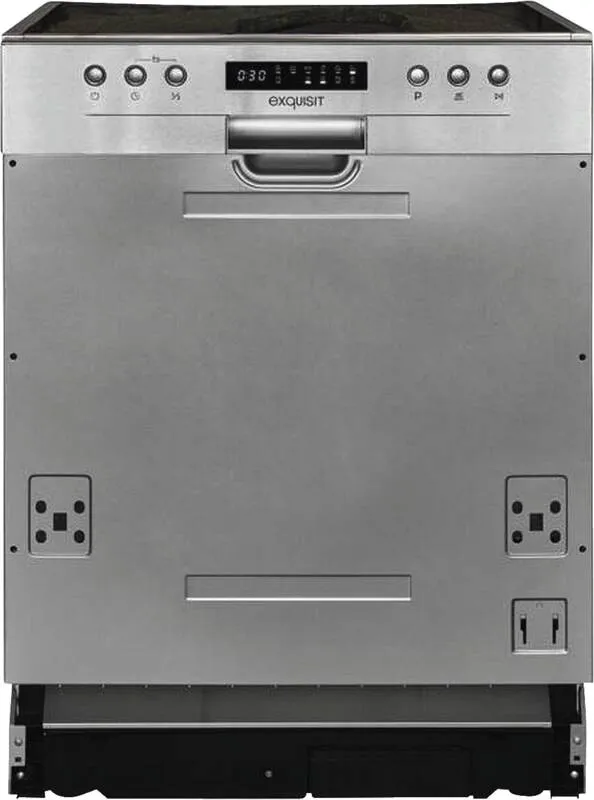 Exquisit EGSP9414-EB-030D, Halvveis innebygget, Full størrelse (60 cm), Rustfritt stål, Hvit, Knapper, LED