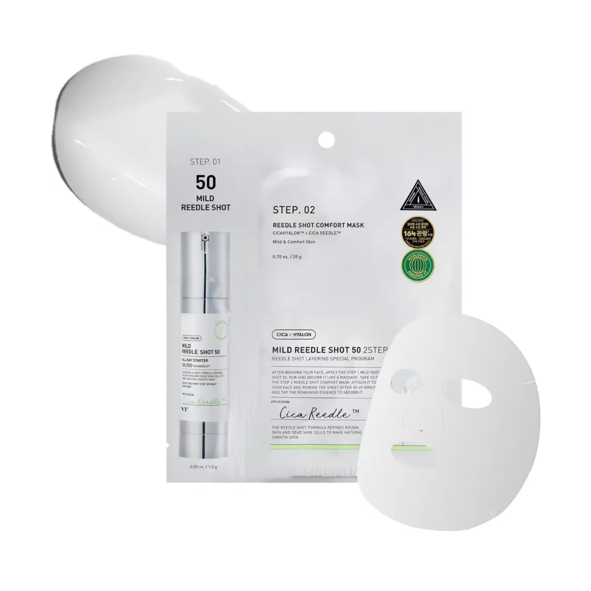 VT Cosmetics Mild Reedle Shot 50 2Step-ansiktsmask